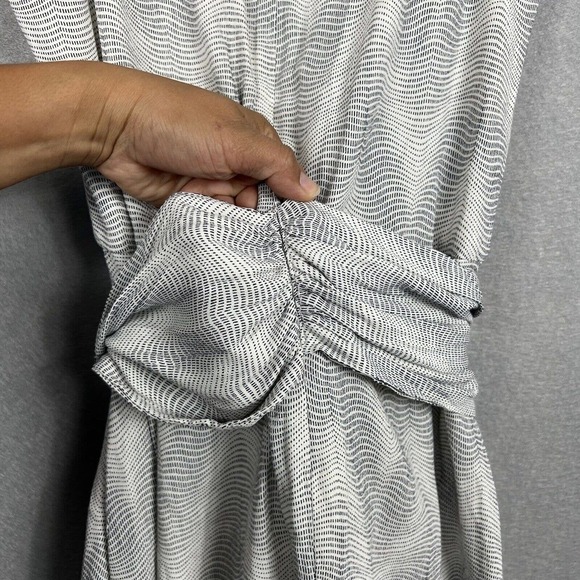 NWT Gap Dress Small White Black Printed Tie Waist Sleeveless Pockets - Picture 13 of 14